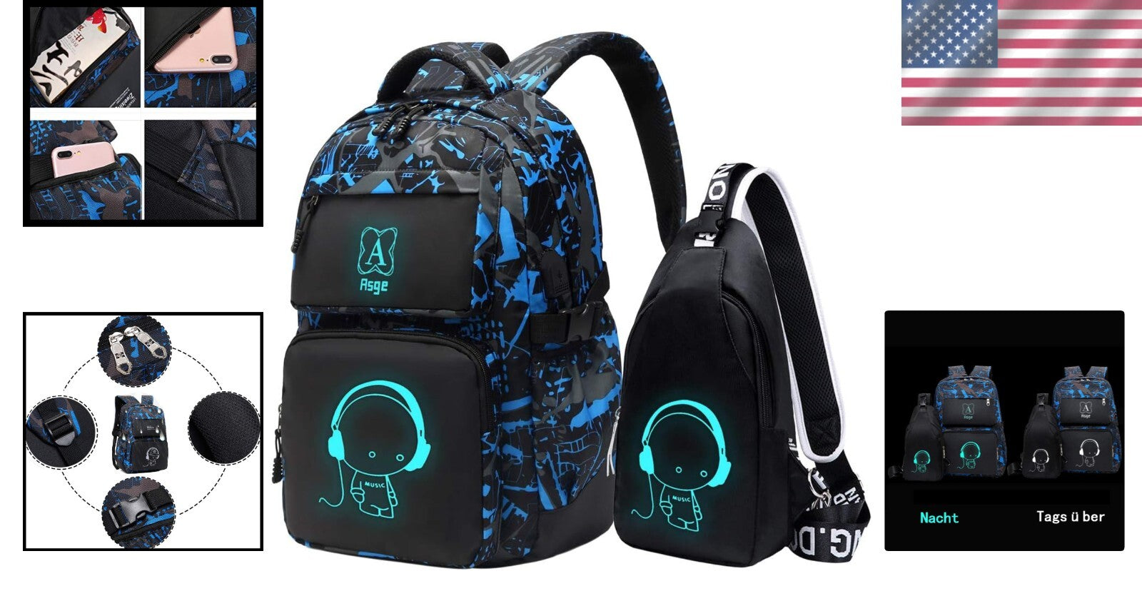 Lightweight Waterproof Kids Backpack - Perfect for School & Travel, 18.1 Inches