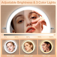Load image into Gallery viewer, Stylish 8.5" Lighted Vanity Mirror with 360° Swivel and Magnification for Makeup
