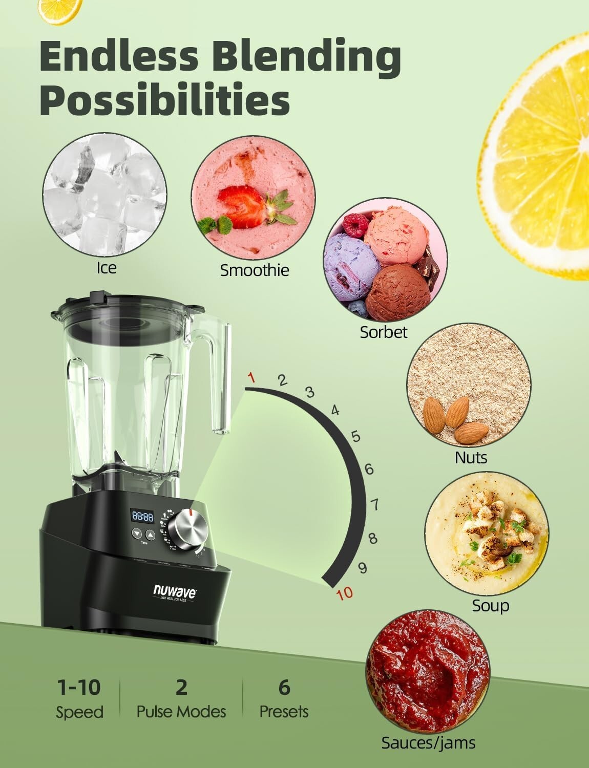 Professional-Grade Infinity Blender with 10 Speeds & Self-Cleaning Feature