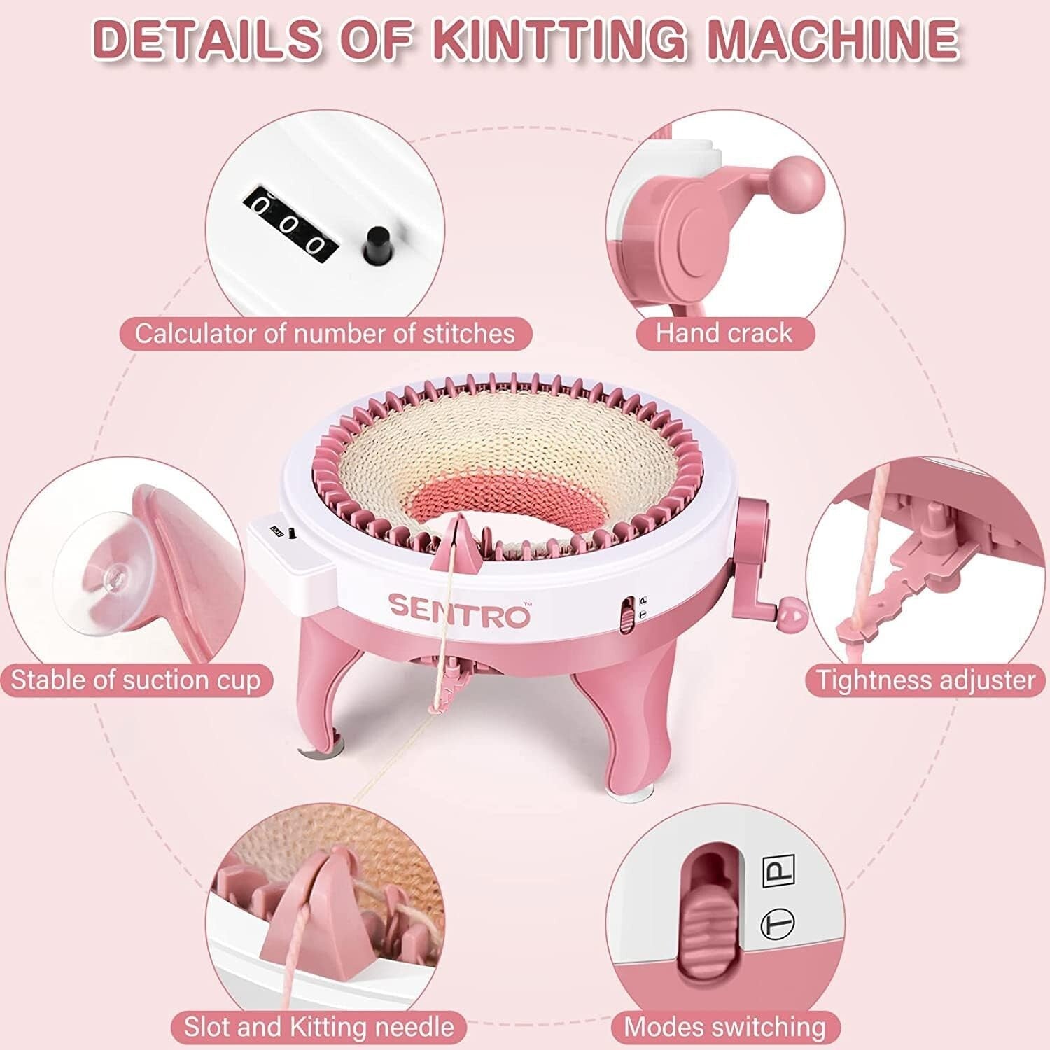 Compact 48 Needles Knitting Machine – The Ultimate Crochet Kit for Beginners