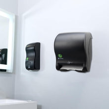 Load image into Gallery viewer, Sustainable Black Electronic Paper Towel Dispenser with Universal Roll Capacity