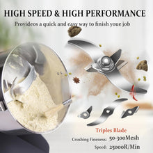 Load image into Gallery viewer, 700g High-Speed Stainless Steel Grain Mill Grinder for Fresh Flours &amp; Spices