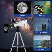 Load image into Gallery viewer, High-Power 70mm Telescope with Tripod - Perfect for Stargazing and Photography