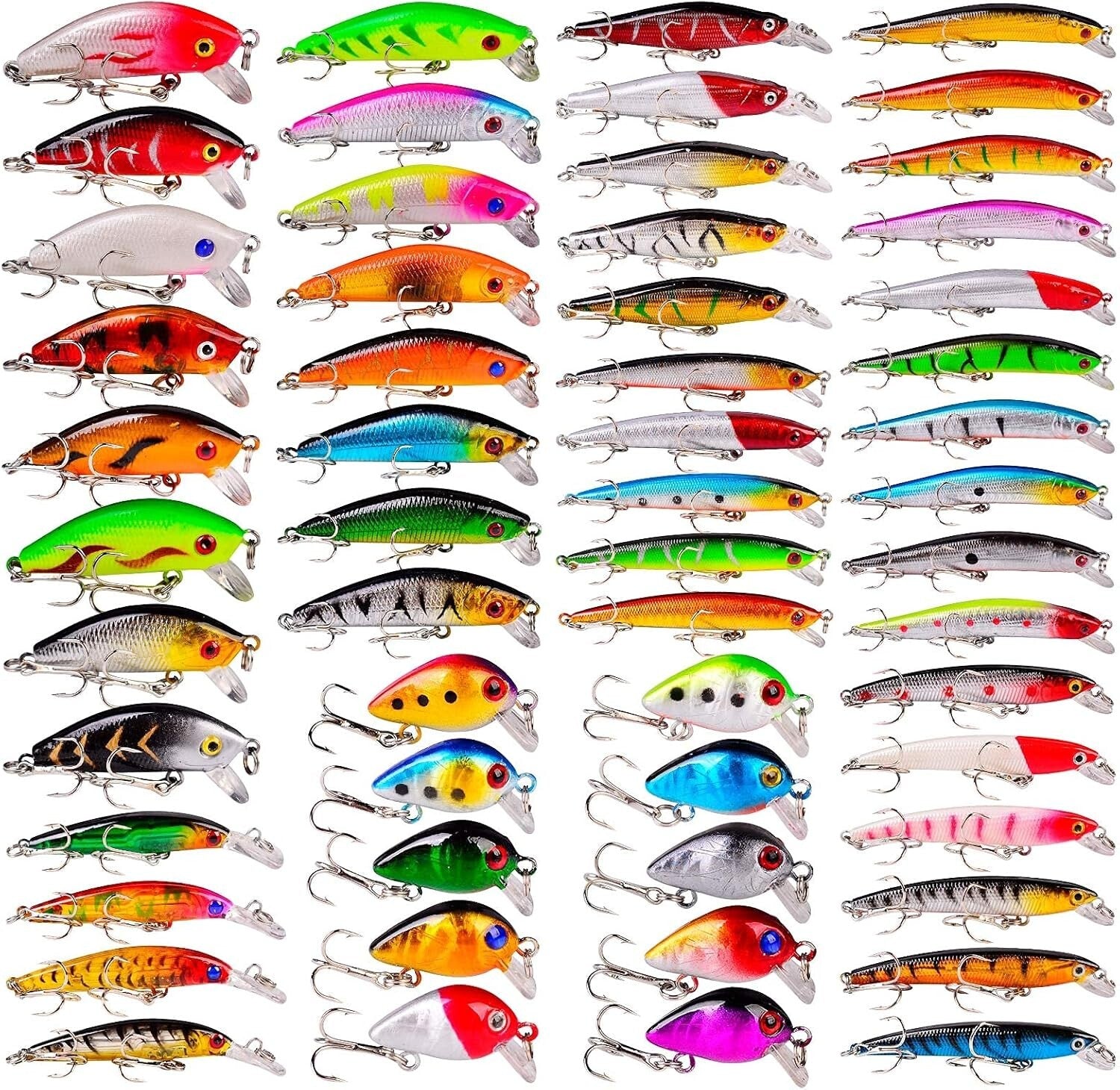 Versatile 56-Piece Fishing Lure Collection - Perfect for Freshwater & Saltwater