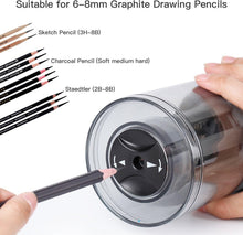 Load image into Gallery viewer, 3-Point Rechargeable Pencil Sharpener for Charcoal &amp; Colored Pencils – Auto Stop