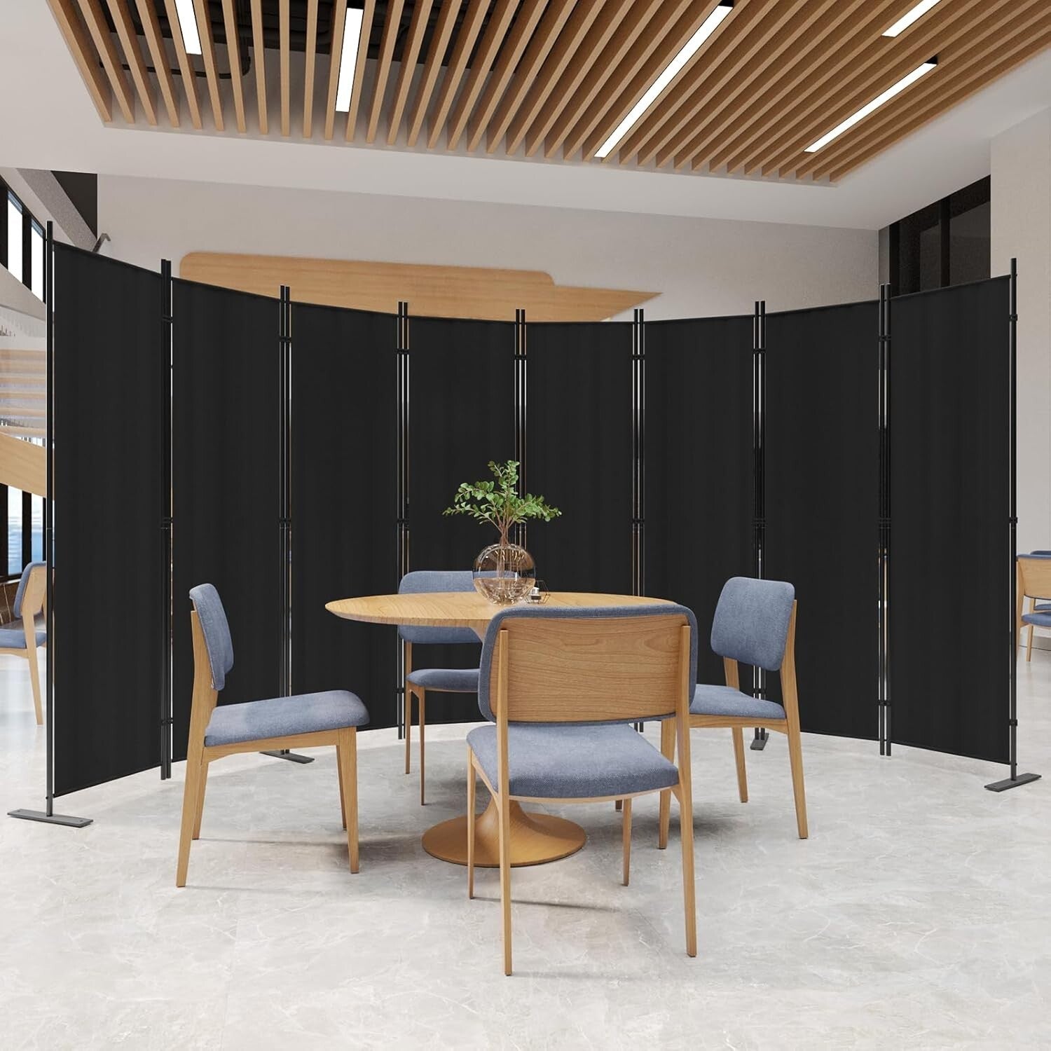 Portable 8-Panel Room Divider - Freestanding Privacy Solution, 160" W x 71" H