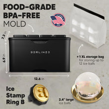 Load image into Gallery viewer, BPA-Free Silicone Ice Ball Mold: 8 Crystal Clear 2.4" Ice Balls for Any Beverage