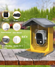 Load image into Gallery viewer, Solar-Powered Bird Feeder with 1080P Camera &amp; 32G Memory Card - Orange Elegance