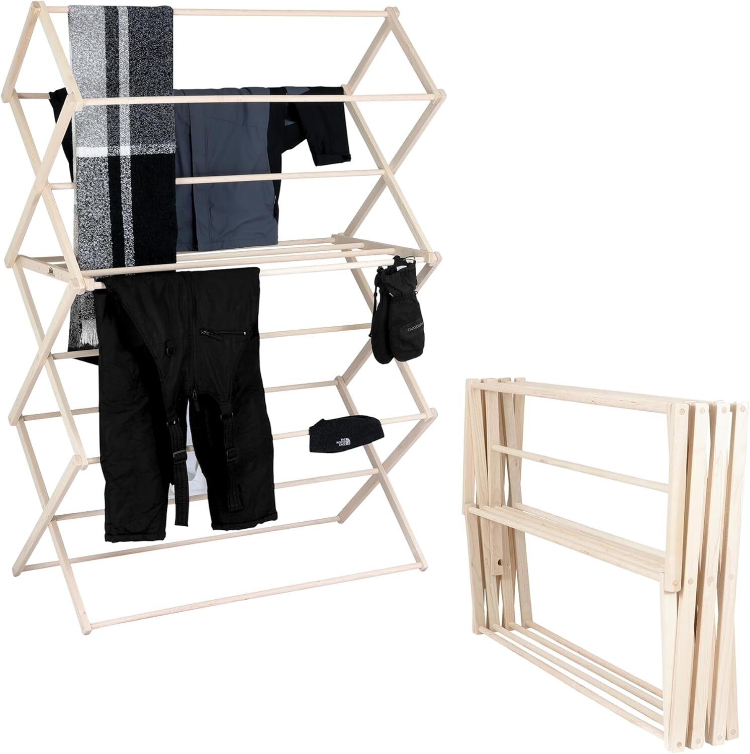 Furniture-Grade Folding Drying Rack - 47 Feet of Space for Bulky Laundry