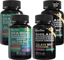 Load image into Gallery viewer, Holistic Vitality Set: Sea Moss &amp; Shilajit – 2 Bottles Packed with Nourishment