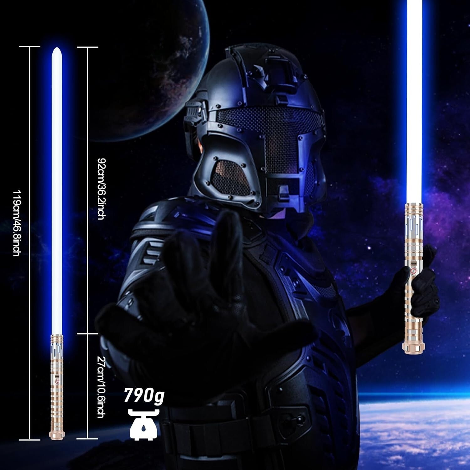 Realistic Metal Hilt RGB Lightsaber - Smooth Swing & Heavy Duty Design