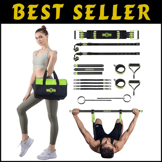 5-Piece Resistance Bands Home Gym Set with Adjustable Handles & Workout Bar