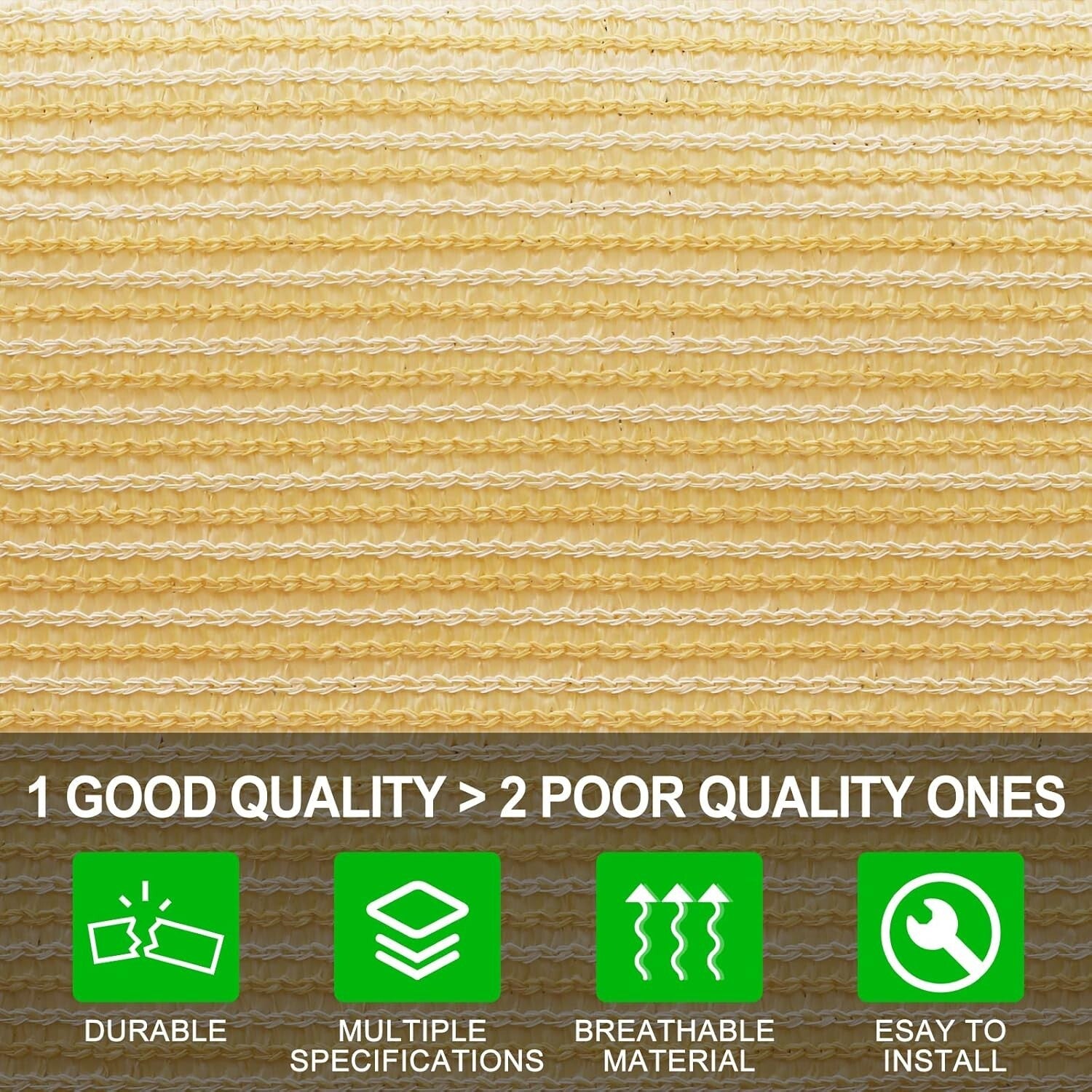 Easy-to-Install 6'x10' Shade Cloth with Grommets – Perfect for Weddings & Events