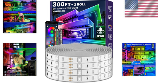IP68 Waterproof 300ft LED Strip Lights - Perfect for Garden & Pool Lighting