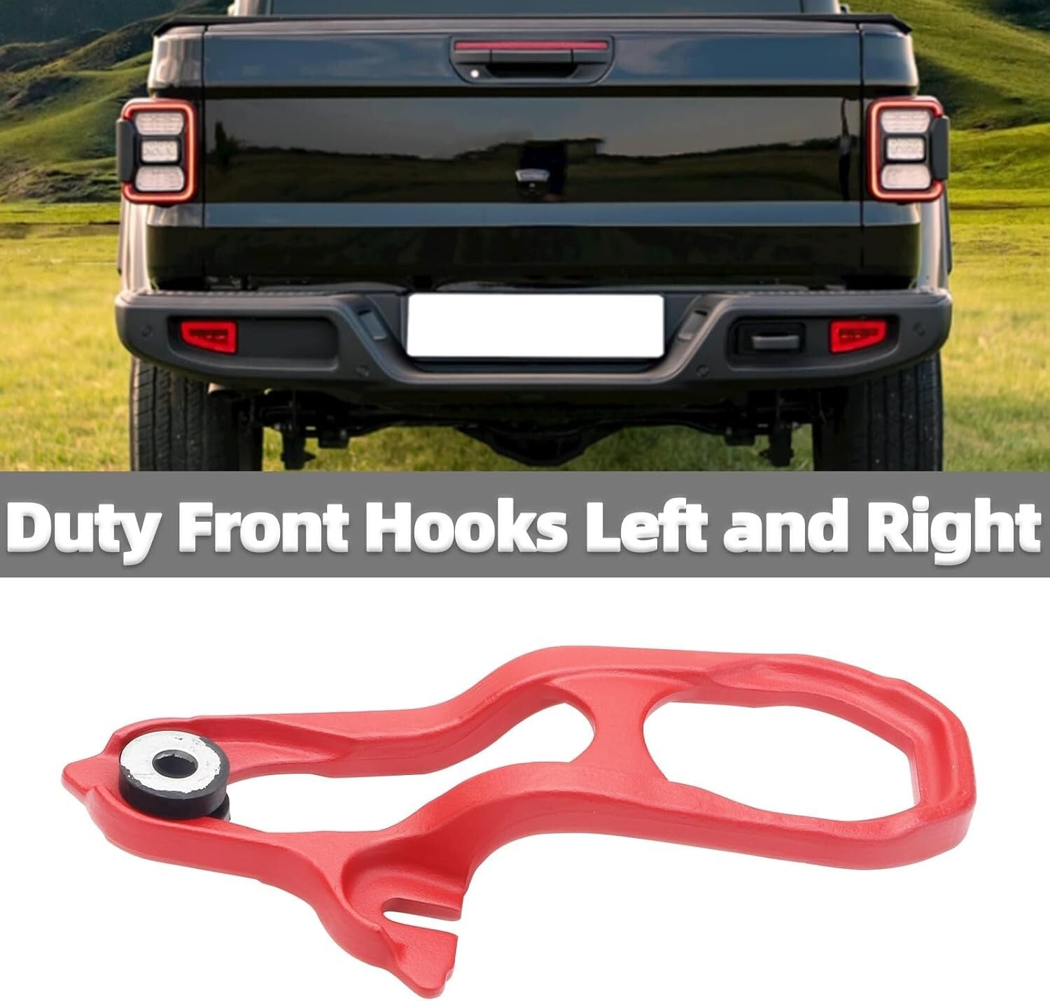 Durable Red Tow Hooks Set for 2019-2024 RAM 1500 - Easy Installation Included