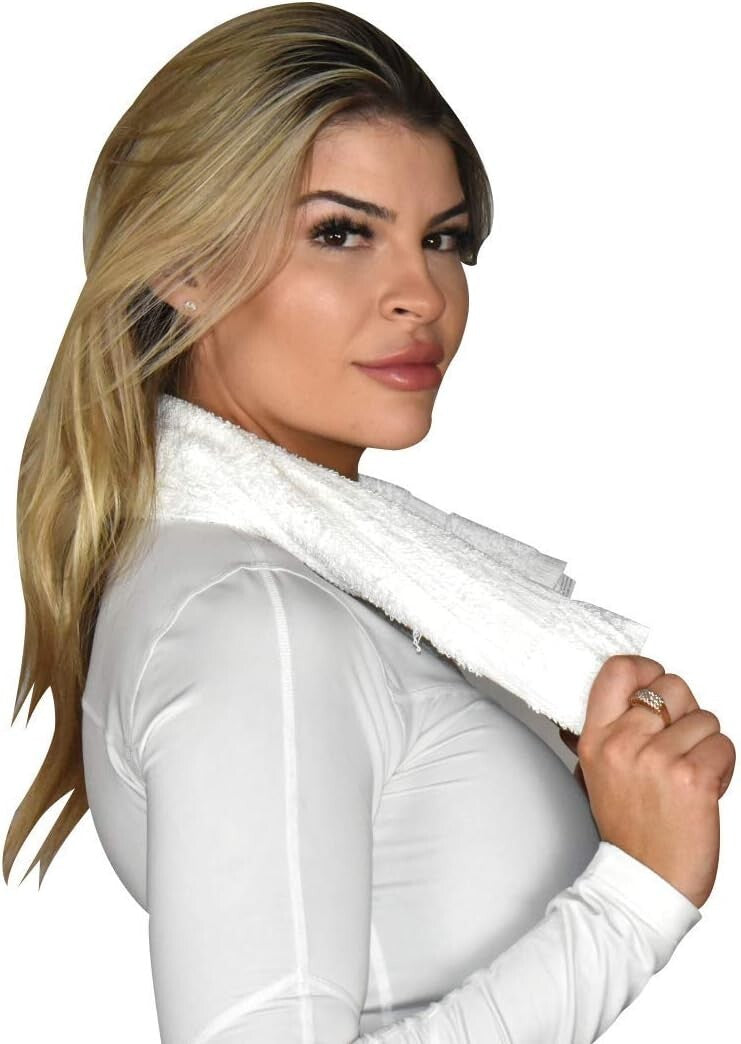 Economy White Cotton Blend Hand Towels - Lightweight & Absorbent 60 Pcs Pack