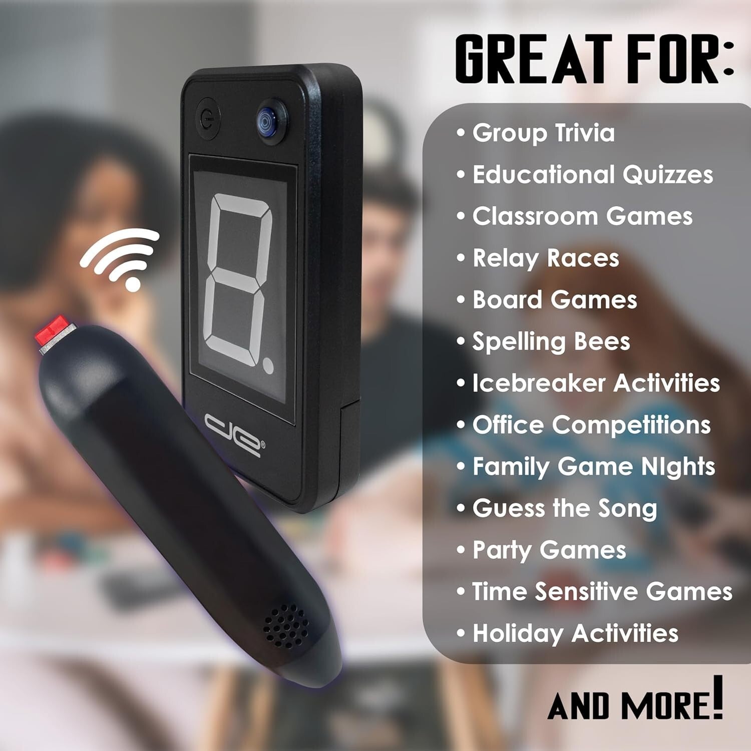 8-Player Wireless Game Buzzer System with LED Display for Trivia and Jeopardy