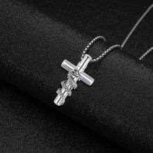 Load image into Gallery viewer, Elegant S925 Sterling Silver Dragon Cross Urn Necklace for Ashes Keepsake