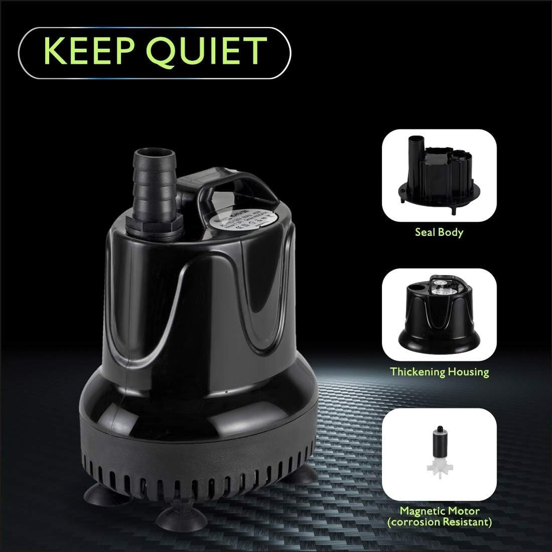 Efficient Submersible Pump 90W for Easy Aquarium Water Transfers - 9.2 ft Lift