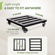 Load image into Gallery viewer, Rustproof Rolling Plant Stand with Locking Wheels - 14 Inch, 385 lbs Capacity