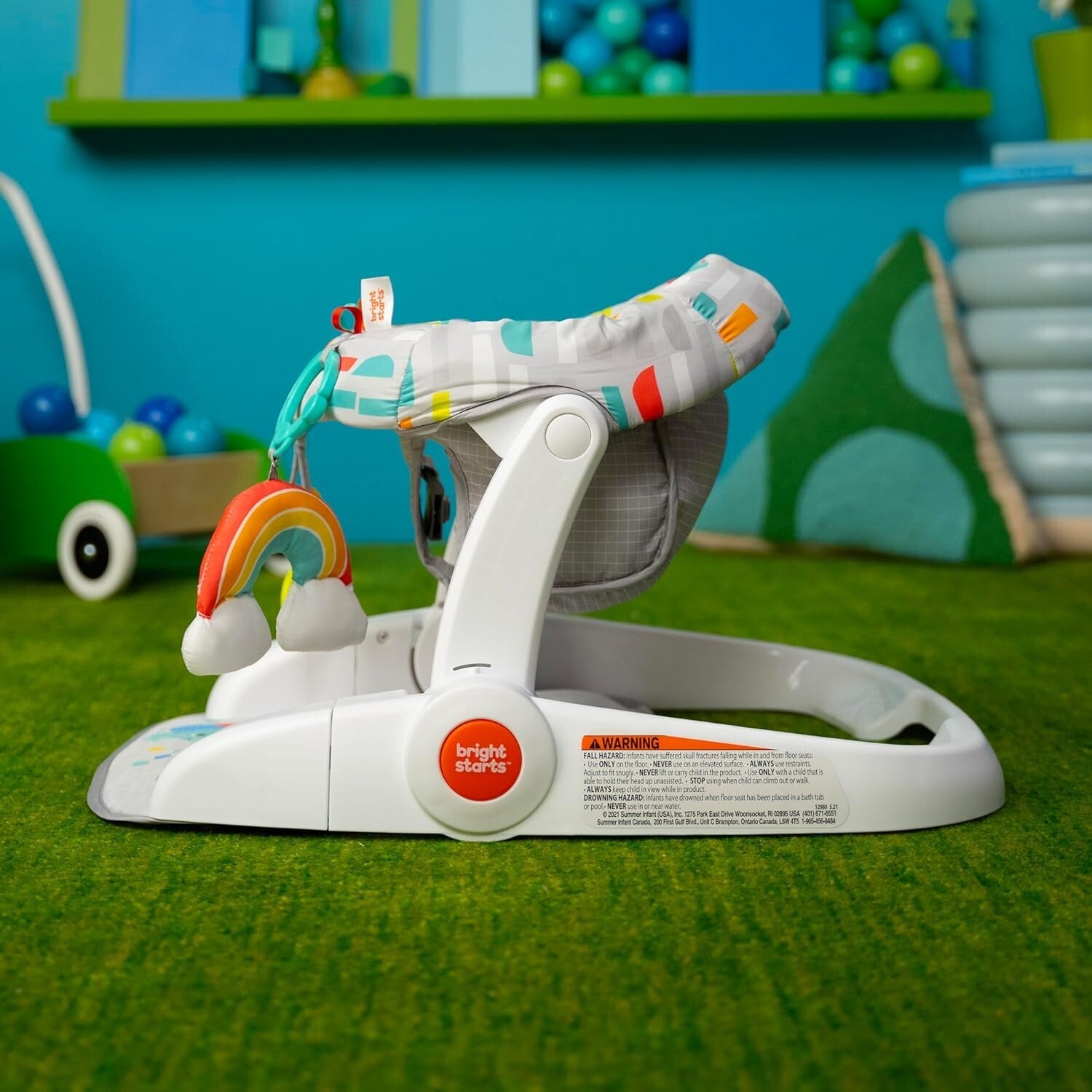 Learn-To-Sit Portable Baby Floor Seat 2 Positions with Sensory Toys, 4-12 Months