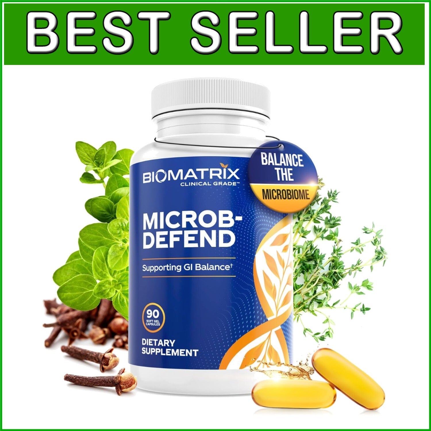 Essential Oil Blend Digestive Softgels - Thyme, Oregano & Clove for Gut Balance