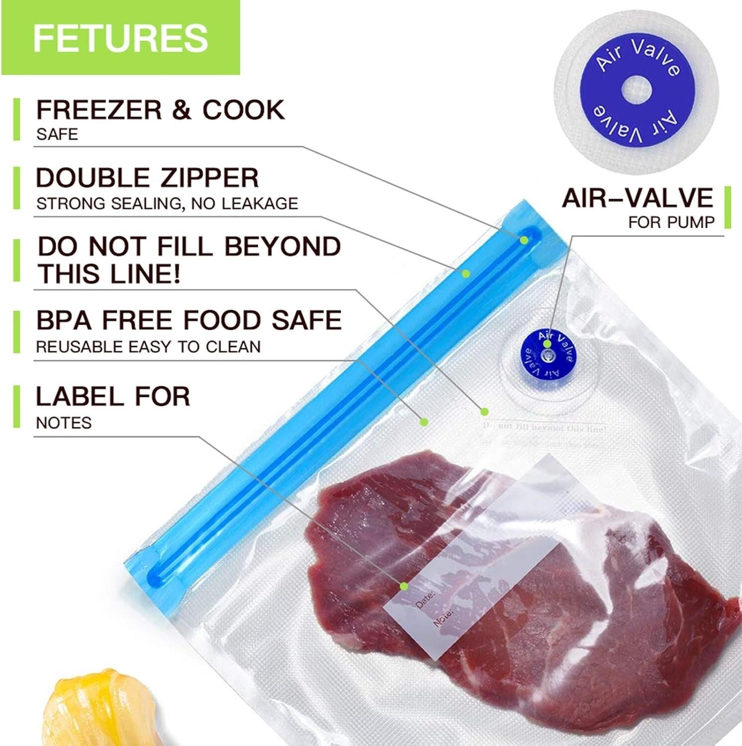 Premium Sous Vide Bags Kit – 40 Reusable Vacuum Bags with Electric Pump & Clips