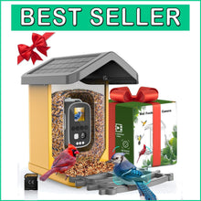 Load image into Gallery viewer, Solar-Powered Bird Feeder with 1080P Camera &amp; 32G Memory Card - Orange Elegance
