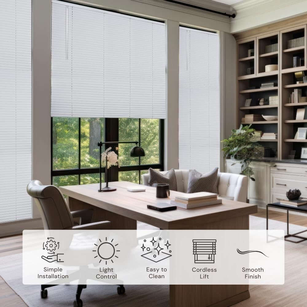 Child-Safe 36" x 54" Cordless Aluminum Mini Blinds - Room Darkening Solution