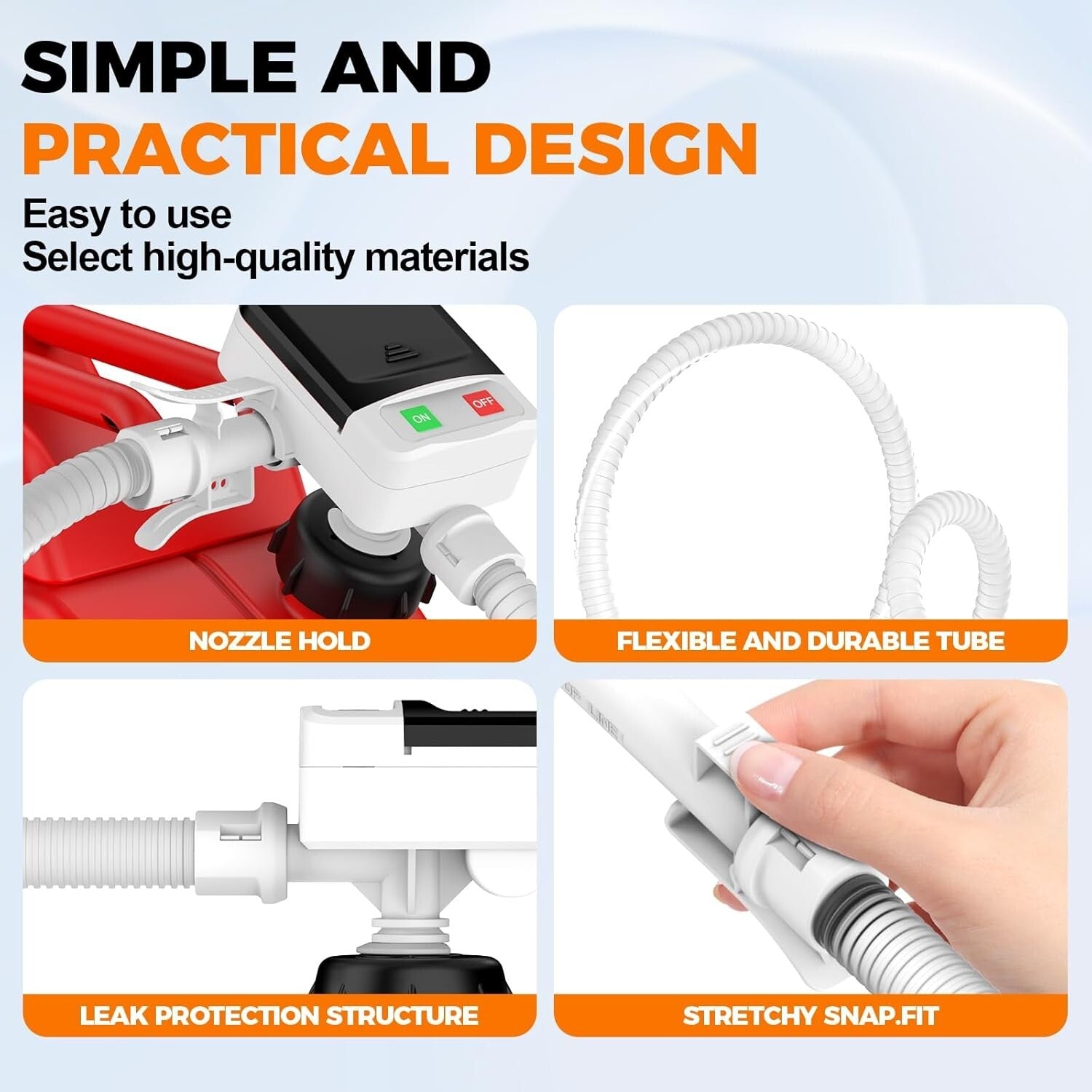 Battery-Powered Automatic Fuel Transfer Pump with Overflow Protection & Adapters