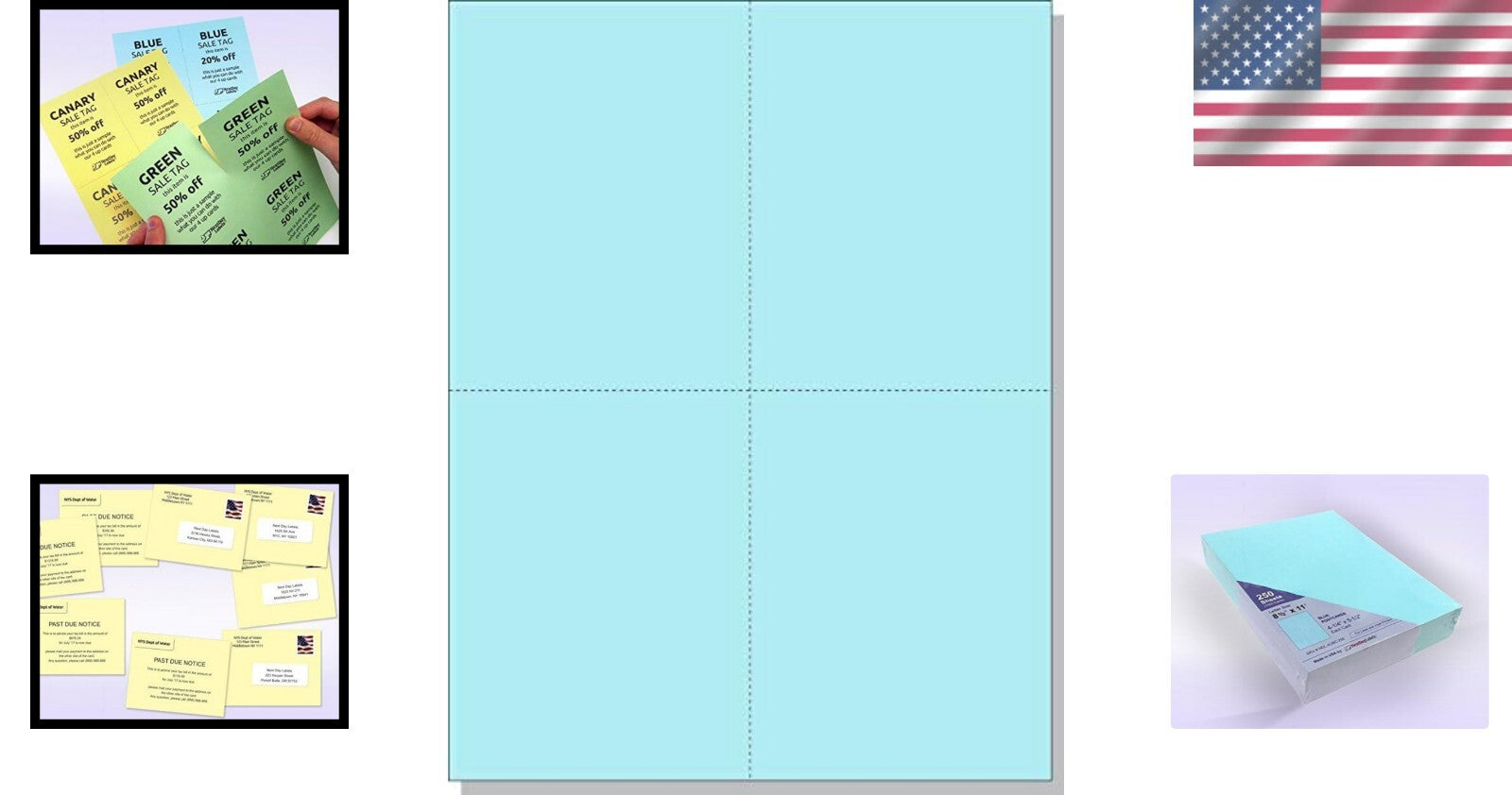 Professional Quality Blue Postcards - 250 Sheets with Duplex Printing Capability