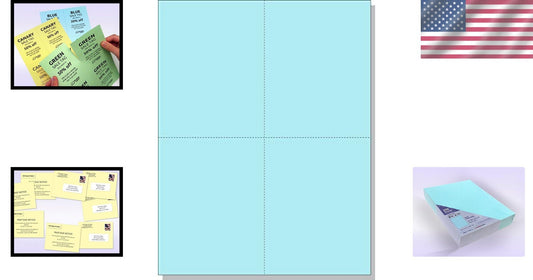 Professional Quality Blue Postcards - 250 Sheets with Duplex Printing Capability