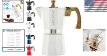 Load image into Gallery viewer, White Milano 6-Cup Stovetop Espresso Maker with Milk Frother - Modern Design