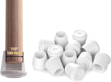 Load image into Gallery viewer, 7/8" Inner Diameter Chair Leg Caps - 100 Pack Non-Slip Rubber Round Protectors