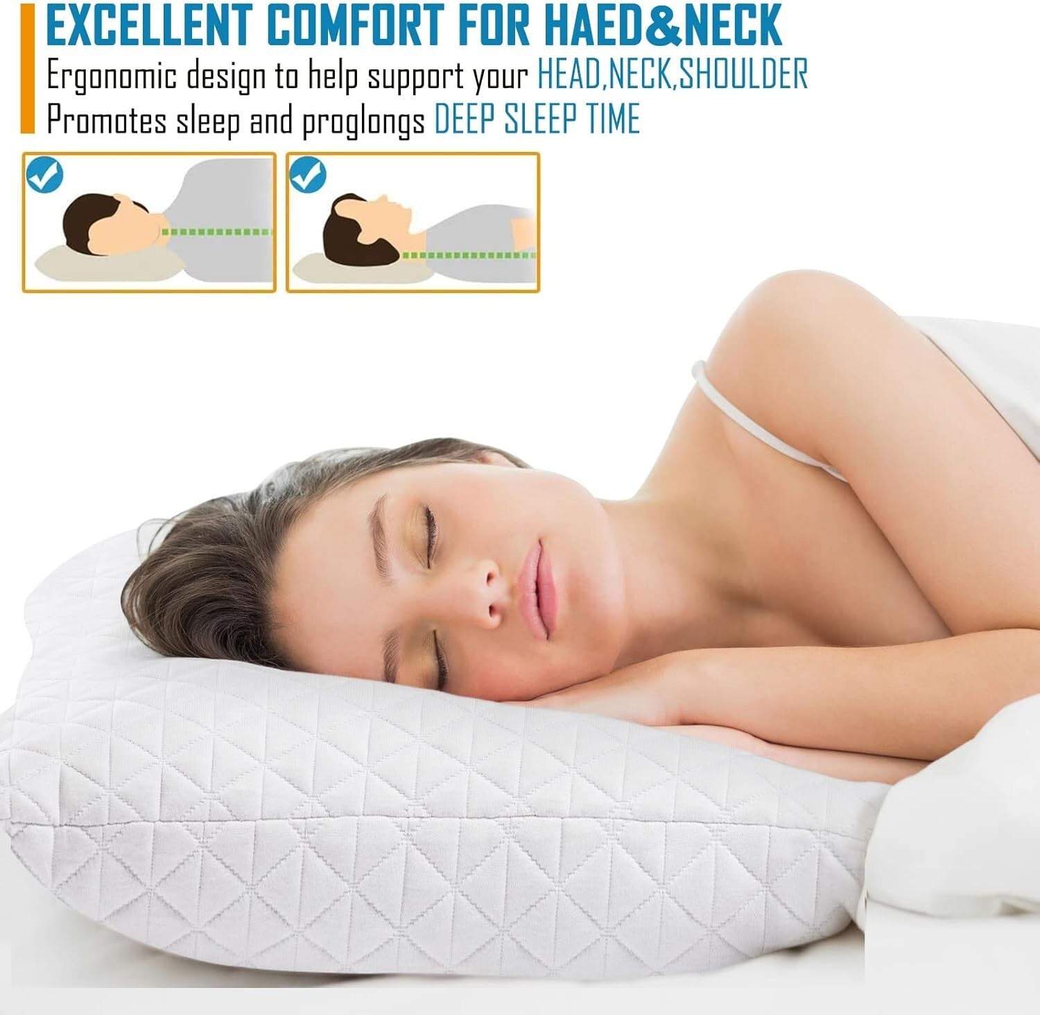 Cooling Adjustable King Size Memory Foam Pillows - Soft Support for All Sleepers