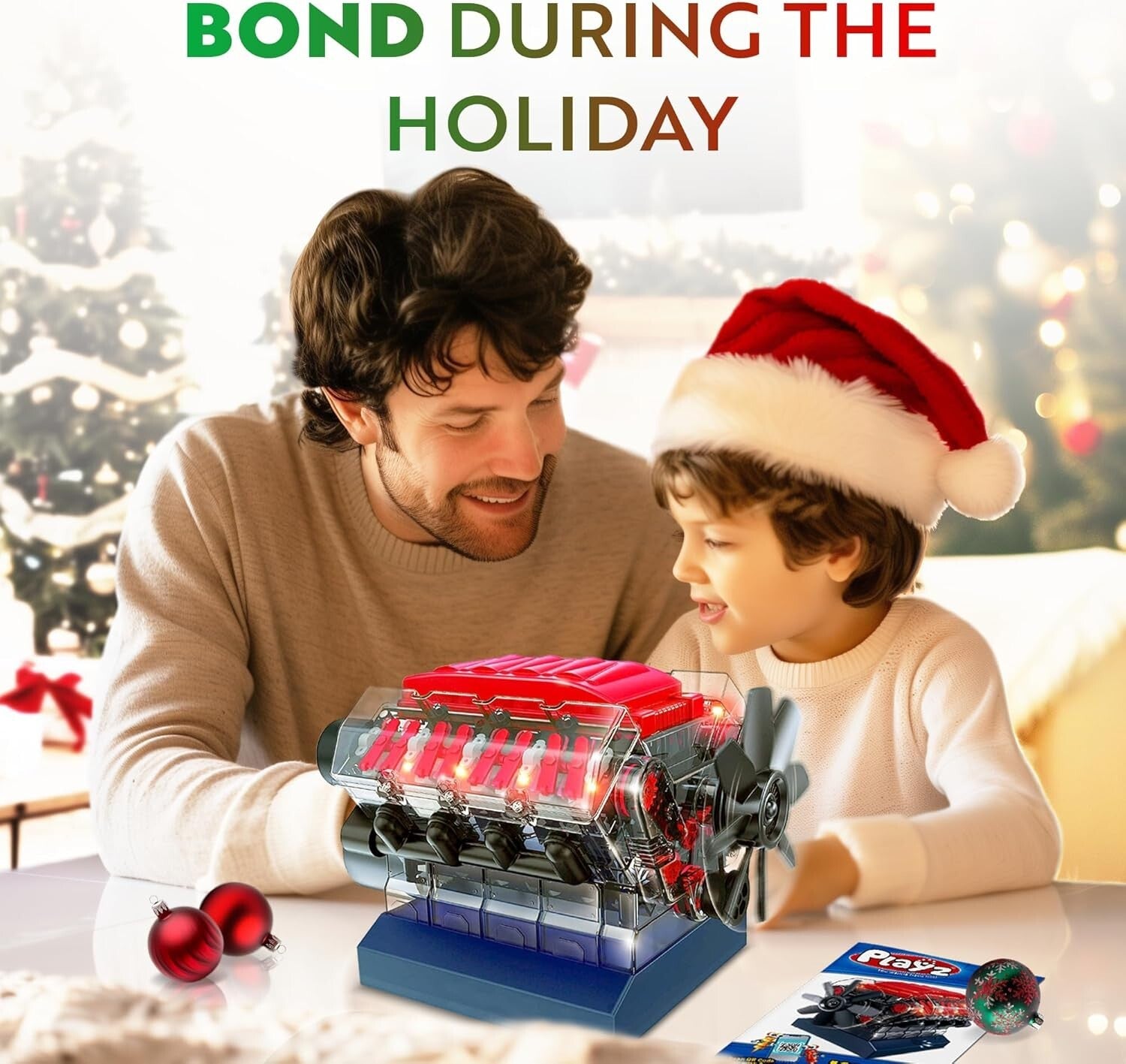 Interactive V8 Engine Model Kit with Realistic Sounds - Perfect STEM Challenge