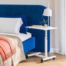 Load image into Gallery viewer, Height Adjustable Mobile Laptop Desk Cart - Ergonomic White Overbed Solution