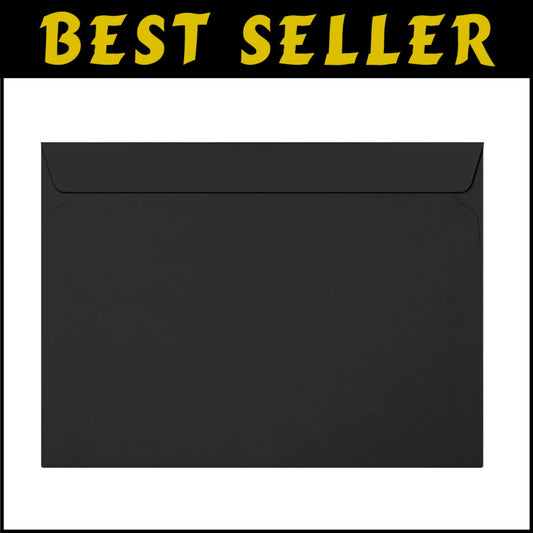 Midnight Black 9 x 12 Booklet Envelopes, 250 Pack - Elegant Mailing Solution