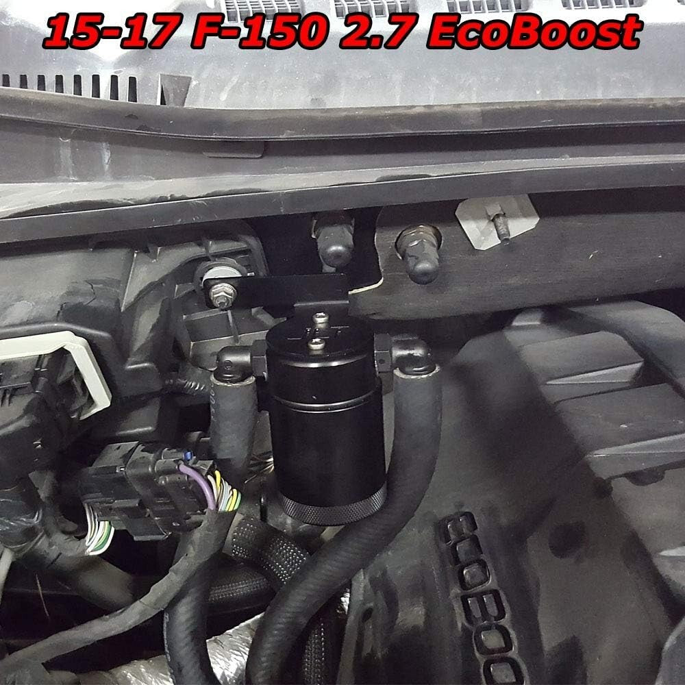 2011-2019 F150 Black Anodized Oil Separator - Easy Plug-N-Play Installation