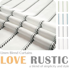 Load image into Gallery viewer, Chic Light Filtering Curtains 84" Long, Farmhouse Striped Design - 2 Panel Set
