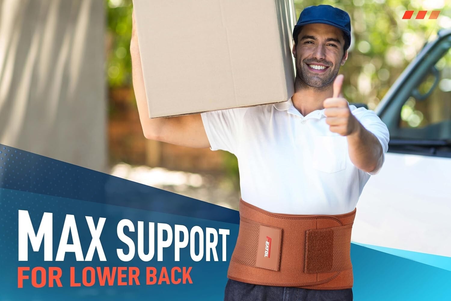 Adjustable Back Support Belt for Men and Women, L/XL, Effective Pain Relief