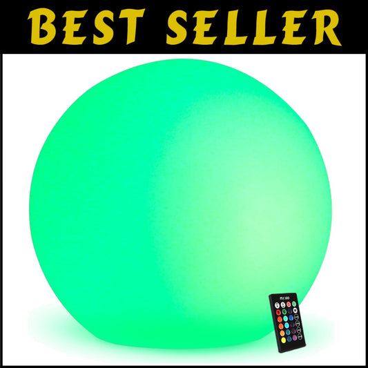 Outdoor Waterproof 20-Inch RGB Glow Ball Light - Remote Control & Dimmable