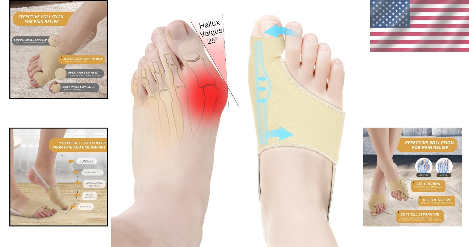 Breathable Bunion Splint for Men & Women - Effective Hallux Valgus Pain Relief