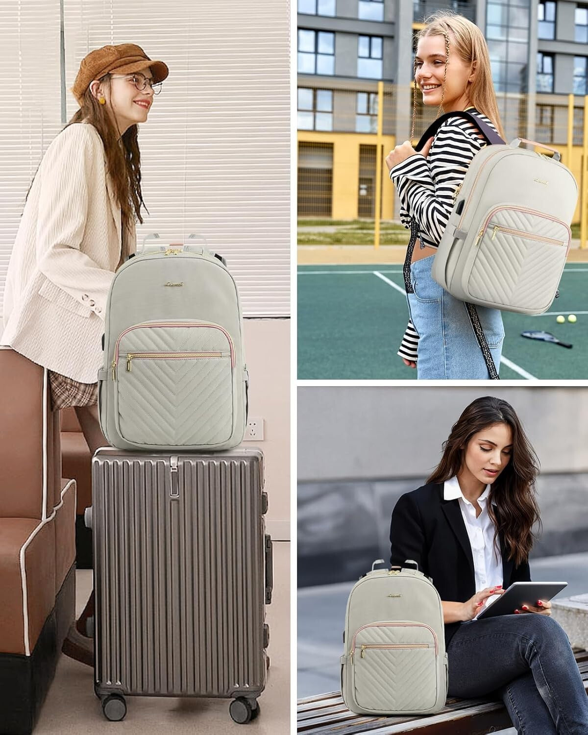 Durable Travel Backpack for Women - 17-Inch Laptop Compartment & Comfy Straps