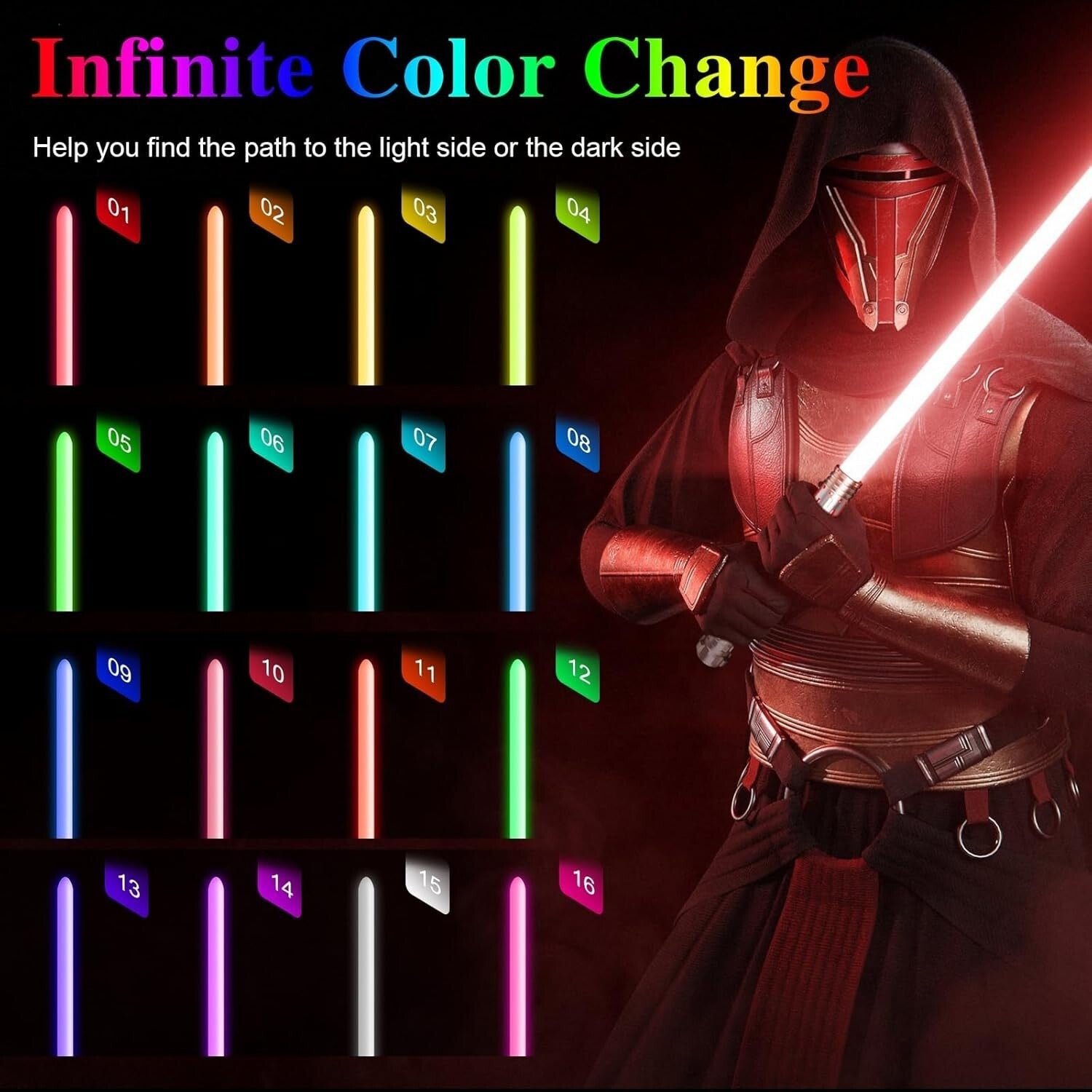 Realistic Metal Hilt RGB Lightsaber - Smooth Swing & Heavy Duty Design