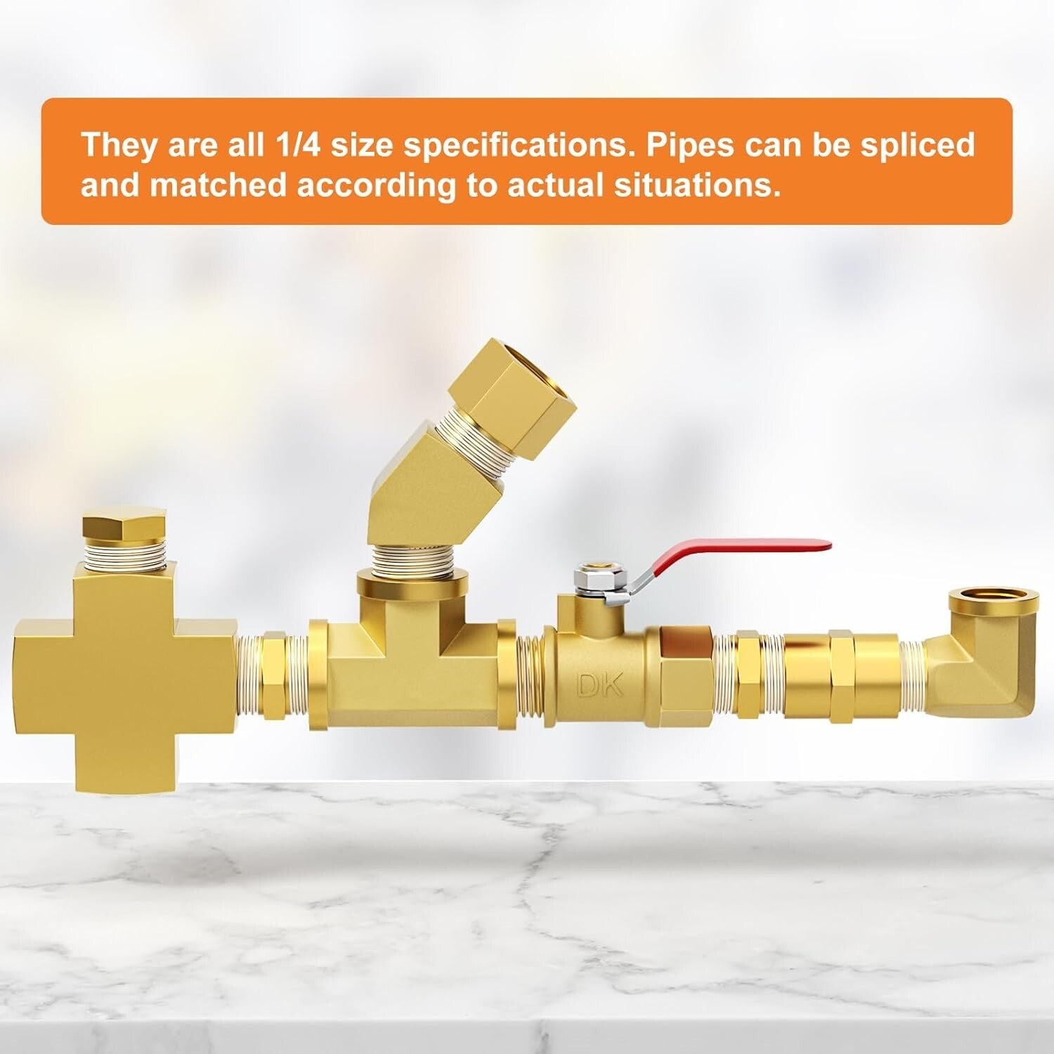 48-Piece Brass Pipe Fitting Kit – Complete Set for Reliable Plumbing Projects