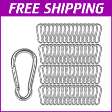 Load image into Gallery viewer, Portable 60-Pack M8 Carabiners with Screw Lock - Ideal for Camping and Hiking
