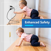 Load image into Gallery viewer, Sleek Gold Outlet Extender 3 Receptacles with Long 8ft Cord &amp; Surge Protection