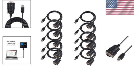5FT USB 2.0 to RS-232 Cable - Connect Serial Devices Easily Across Platforms