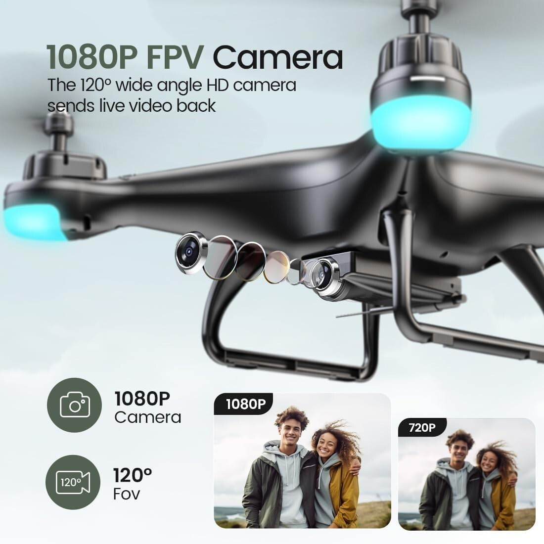 HS110D 1080P FPV Drone with 120° Camera & Voice Control - Perfect for Beginners